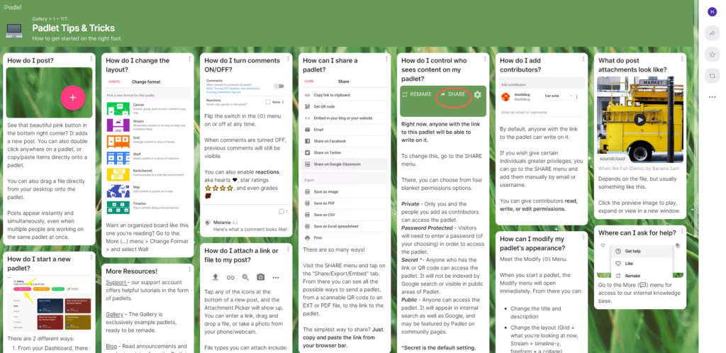 Der Screenshot Padlet führt zur Webseite https://padlet.com/