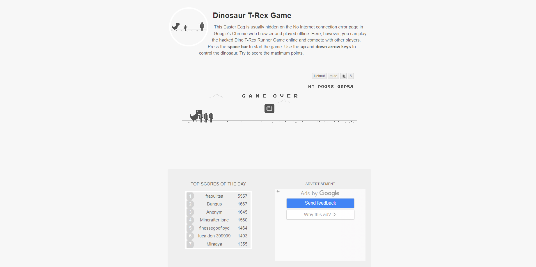 Dinosaur TRex Game Schooltools