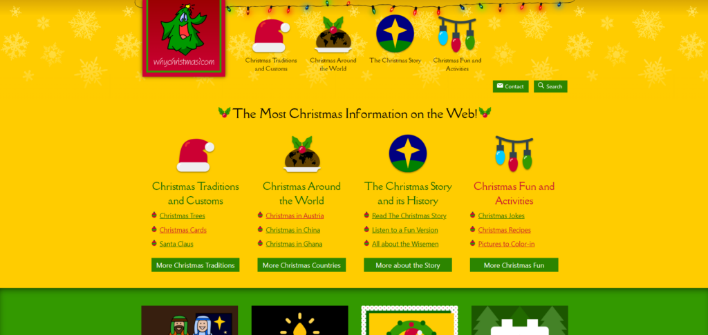 Der Screenshot Whychristmas führt zur Webseite www.whychristmas.com.