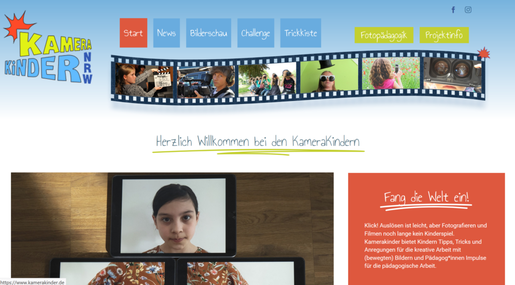 Der Screenshot führt zur Webseite https://www.kamerakinder.de/