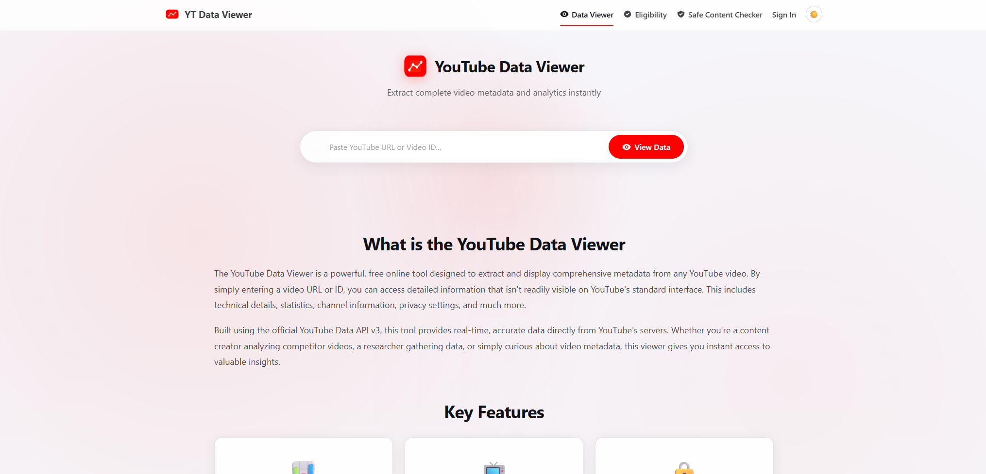 YouTube Data Viewer – Schooltools